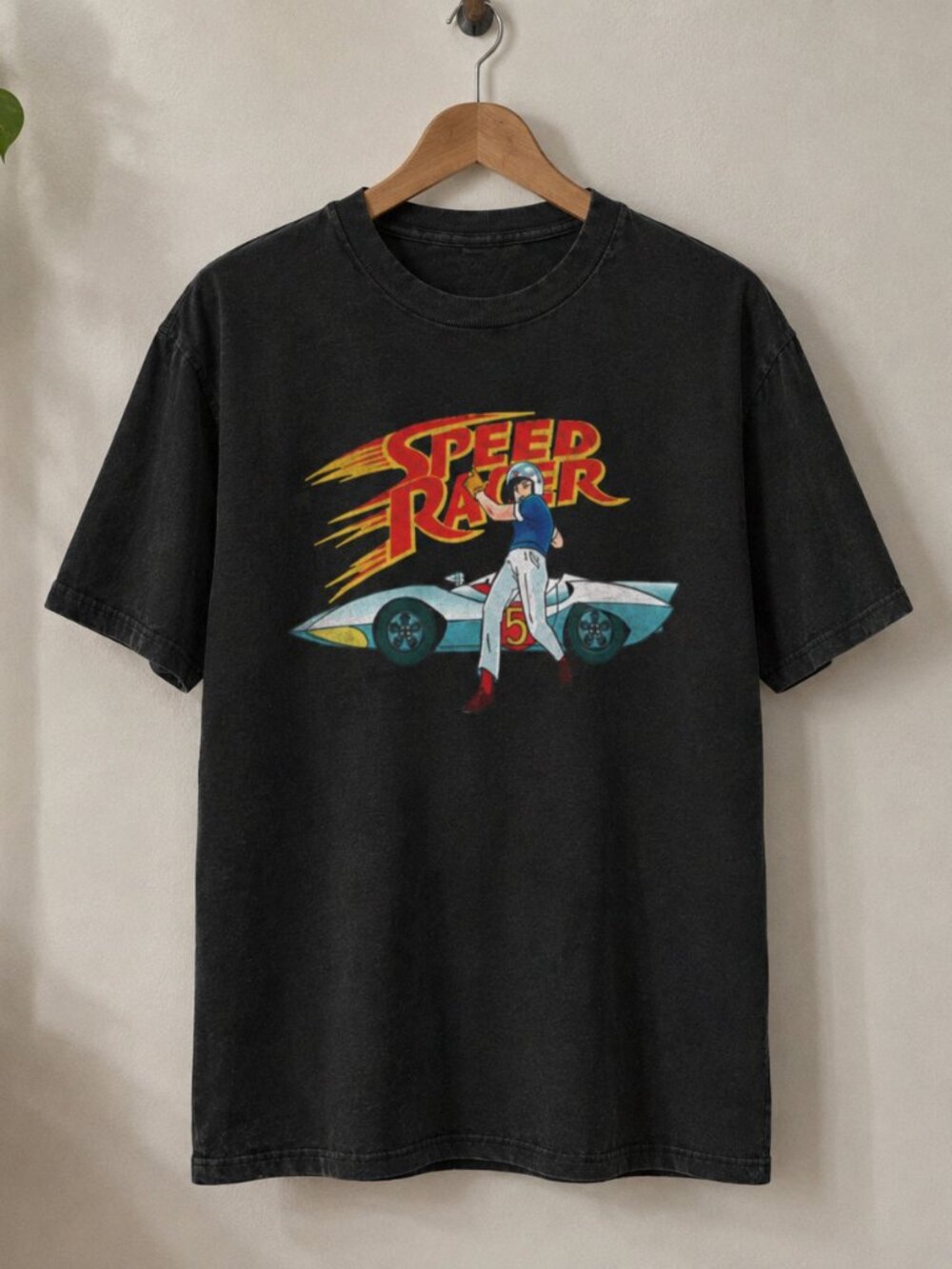 Speed Racer Mach 5 Anime Retro Graphic Black T-Shirt